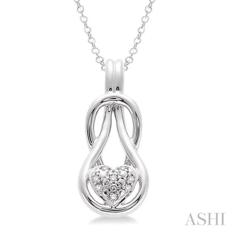 1/50 Ctw Heart Shape Single Cut Diamond Fashion Pendant in Sterling Silver with Chain