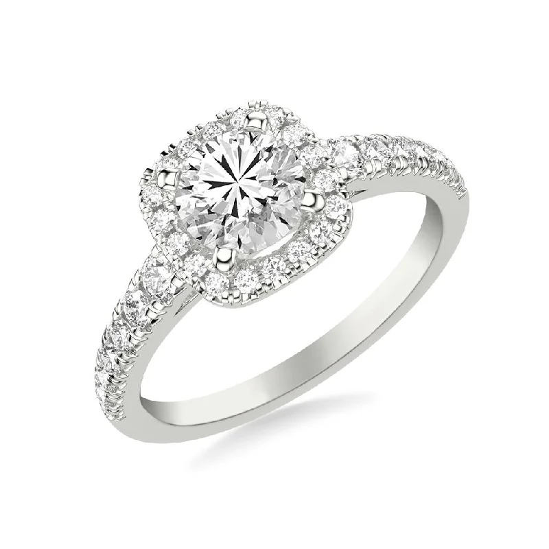 Cushion Halo Engagement Ring