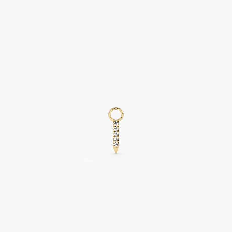 14k Diamond Spike Hoop Charm