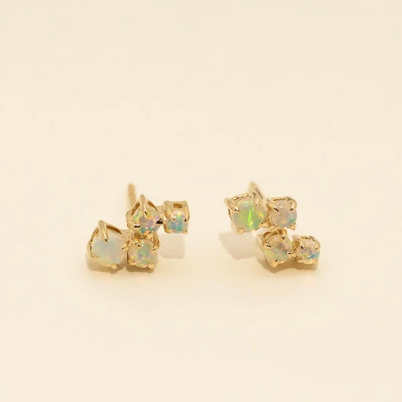 Parlé Australian Opal Stud Earrings in 14kt Yellow Gold