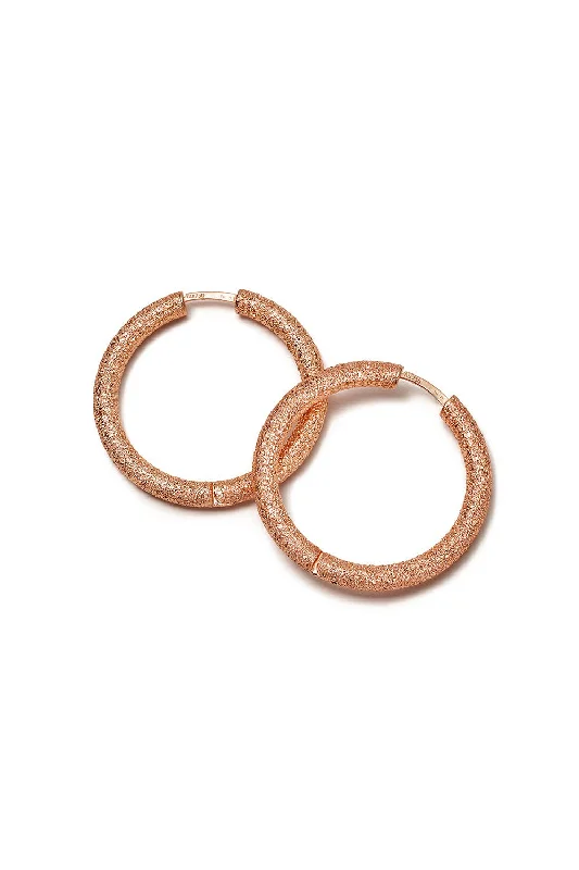 Florentine Finish Small Round Hoop Earrings