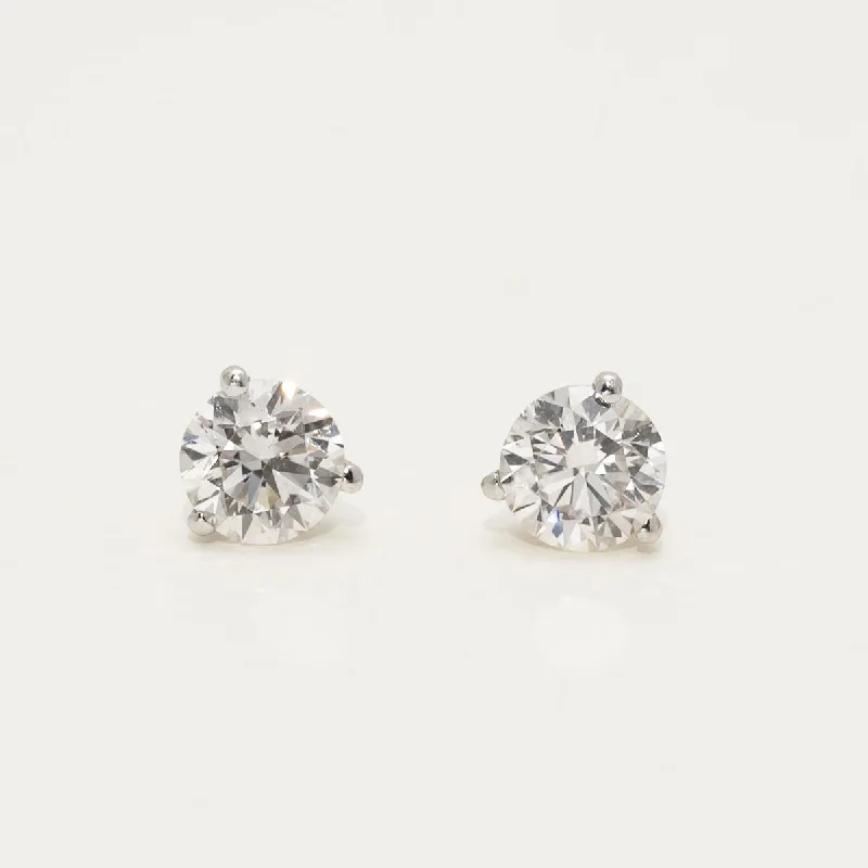 Diamond Martini Style Stud Earrings in 14kt White Gold (2ct tw)