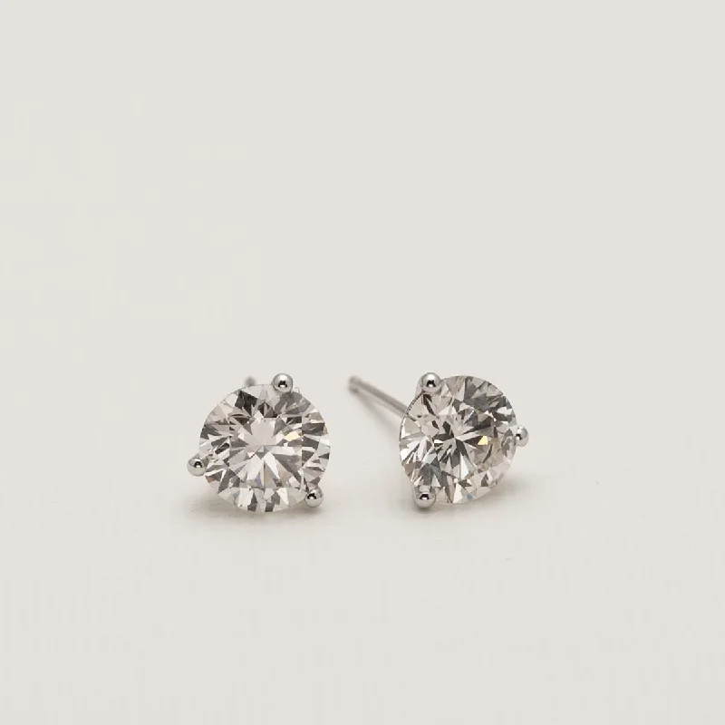 Diamond Stud Earrings in 14kt White Gold (3ct tw)