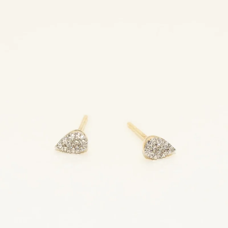 Lovebright Diamond Pear Shape Stud Earrings in 10kt Yellow Gold (1/7ct tw)