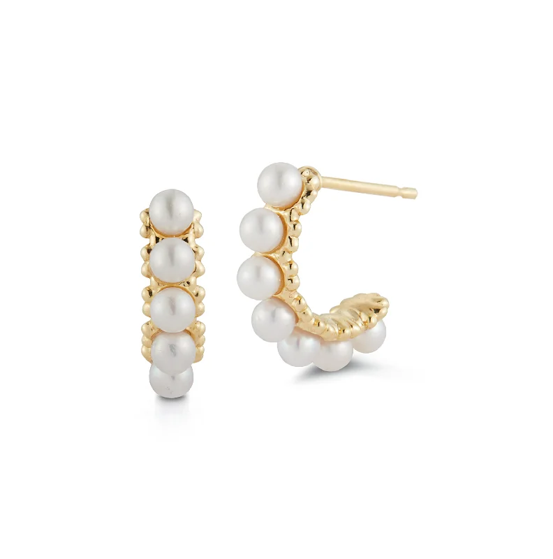 Mini Pearl Hoops