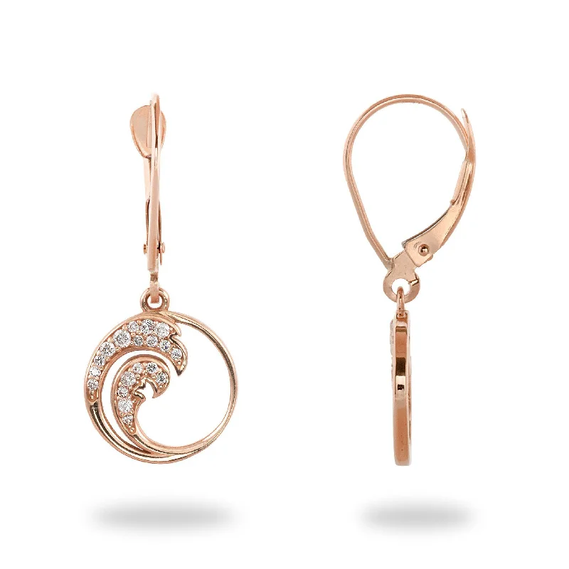 Nalu Earrings in Rose Gold with Diamonds - 12mm