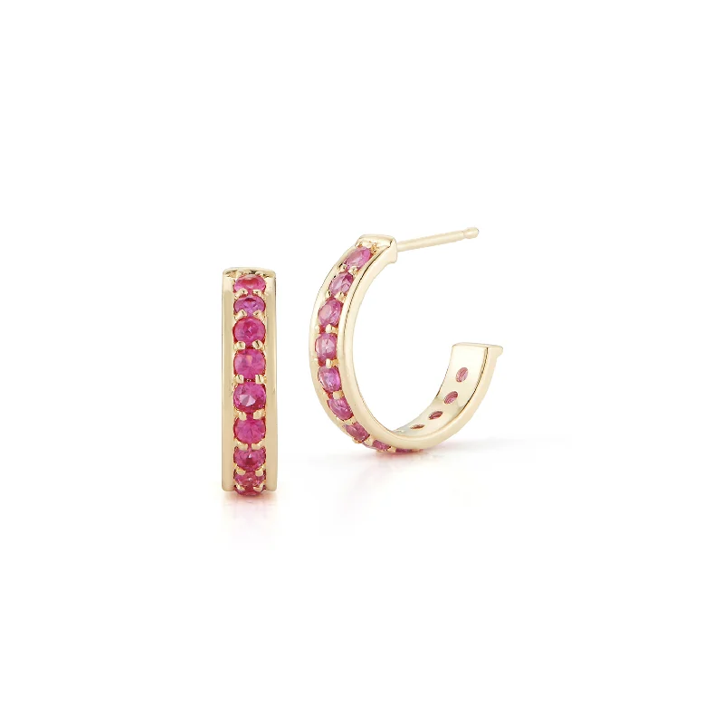 Pink Sapphire Georgie Hoops