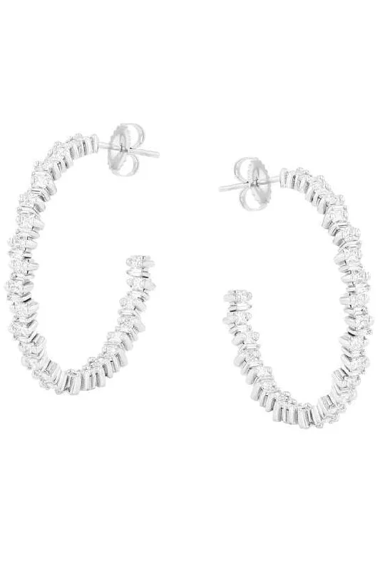 Princess Cut Diamond Hoops