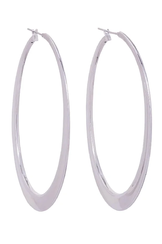 White Gold Crescent Hoops