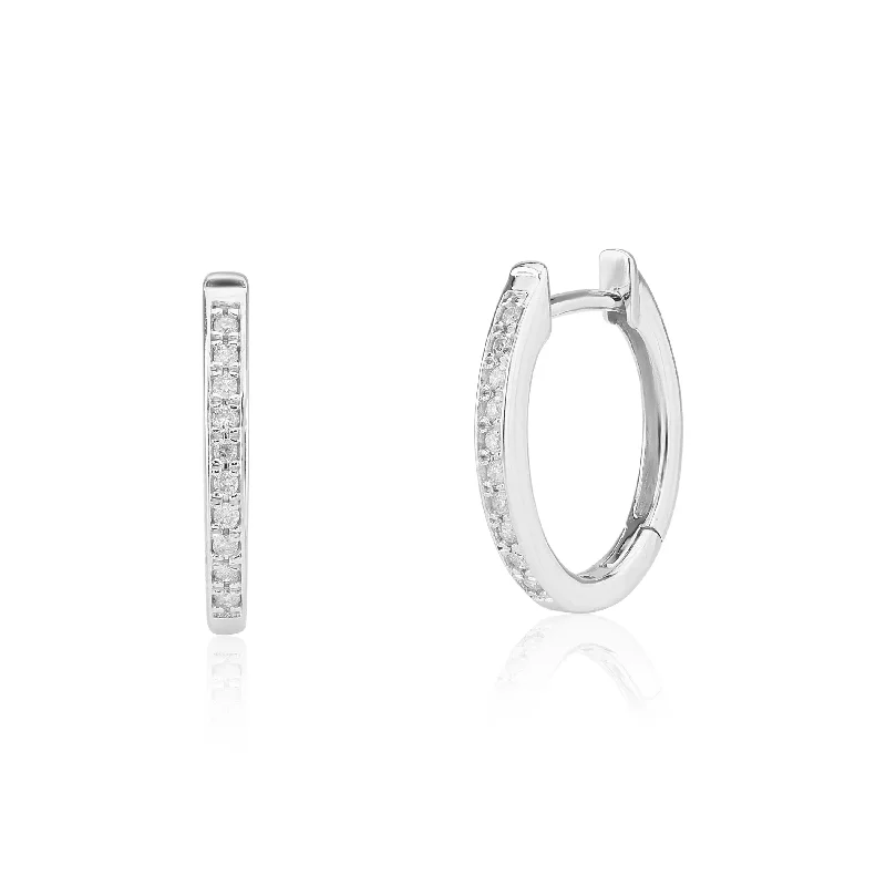 Oval Hoop Diamond Earrings