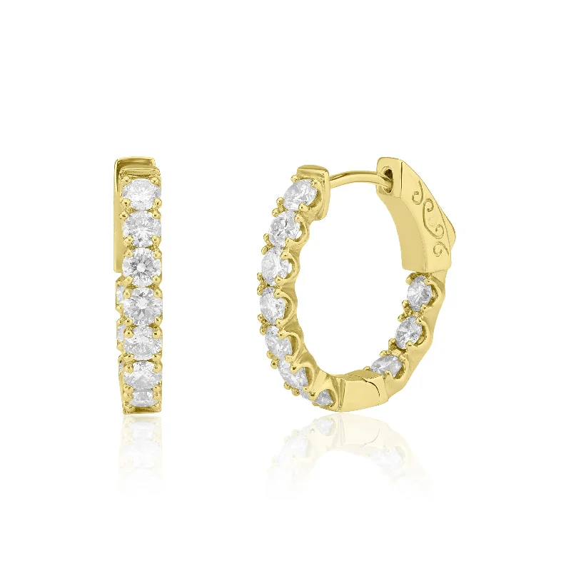 Inside Out Diamond Hoop Earrings