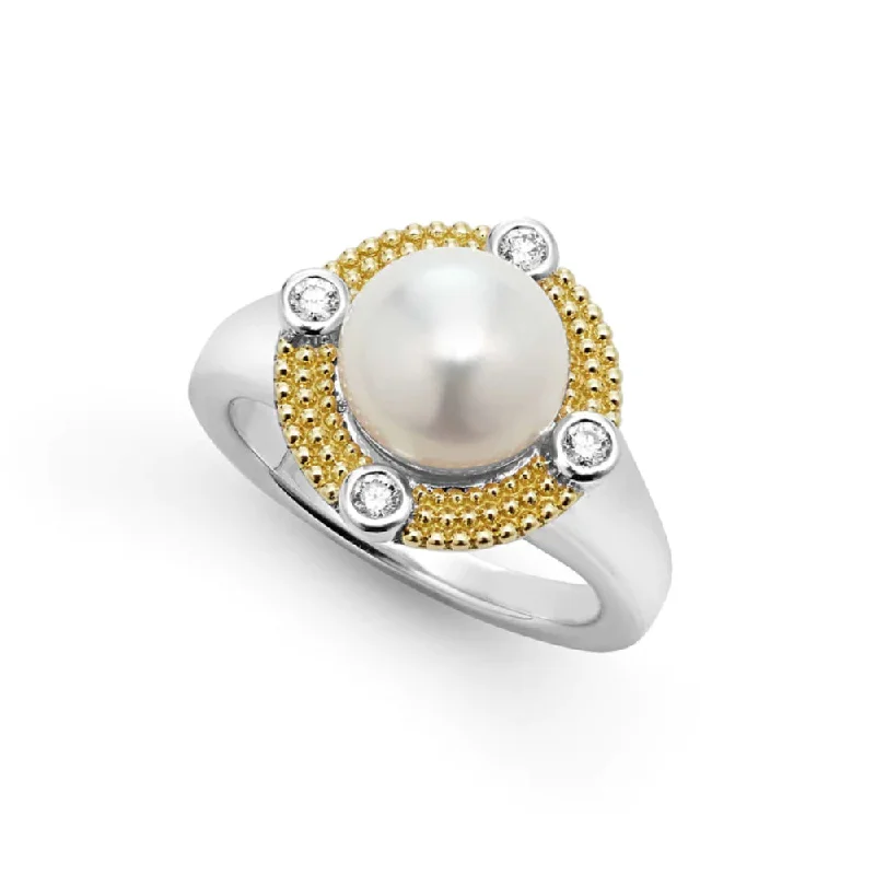 Lagos Luna Pearl Diamond Ring