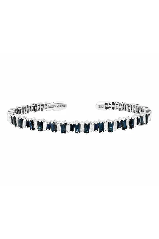 Blue Sapphire Baguette Bracelet