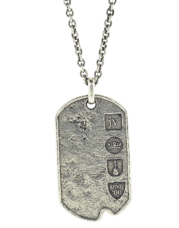 Distressed Silver Dogtag Necklace