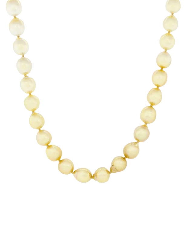 Gold And White South Sea Pearl Necklace