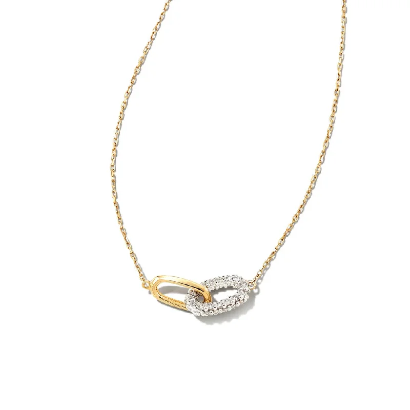 Kendra Scott Elisa 14k Interlocking Pendant Necklace in White Diamond