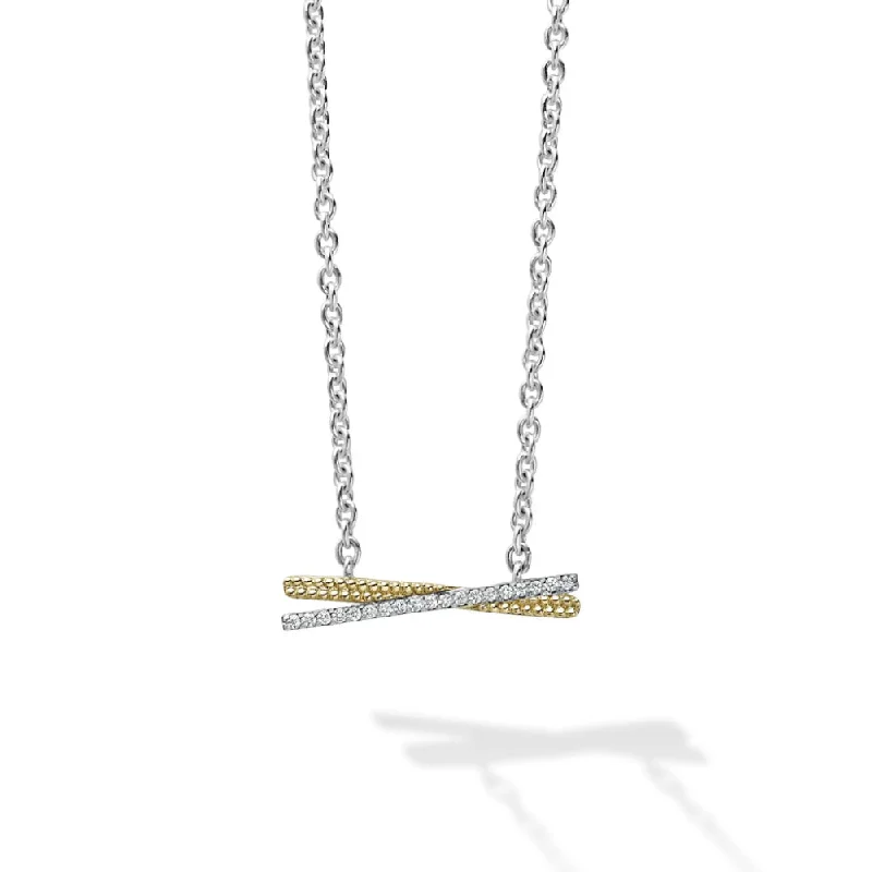 Lagos Lux Two Tone X Diamond Necklace