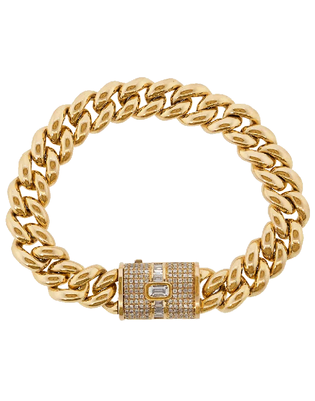 Link Bracelet With Diamond Clasp