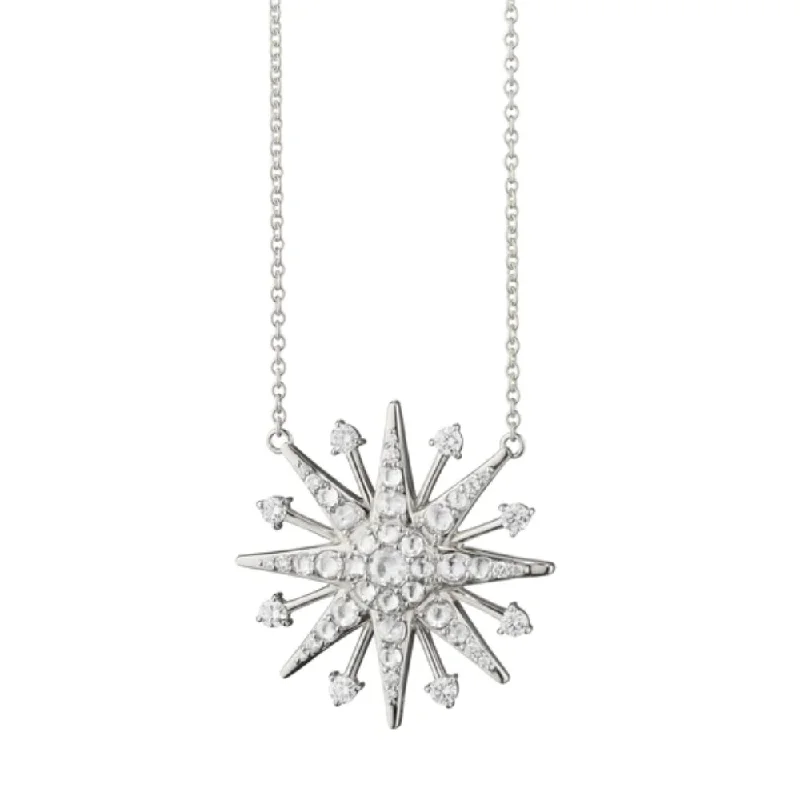 Monica Rich Kosann Silver & White Sapphire Star Necklace