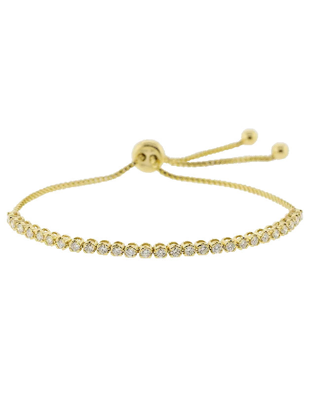 White Diamond Bolo Bracelet